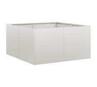 Qnhdfrt Bottomless Stainless Steel Raised Garden Bed, 80x80x40cm | Square metal planter designed for growing vegetables, flowers, and herbs in outdoor yards.