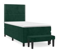 Qnhdfrt Brand Dark Green Velvet Bed Frame with Adjustable Headboard