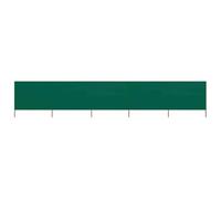 Qnhdfrt Brise-vent pliable en 5 parties 600 x 120 cm en non-tissé vert avec piquets en bois de 150 cm, brise-vue robuste pour balcon, terrasse, jardin, design peu encombrant pour les journées