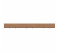 Qnhdfrt Brise-vent pliable en 9 parties - 1200 x 160 cm - Taupe - En non-tissé robuste - Avec 10 piquets en bois de 190 cm de hauteur - Brise-vue robuste pour balcon, terrasse, jardin et camping
