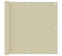 Qnhdfrt Brise-vue de balcon crème 90 x 500 cm en tissu Oxford imperméable et coupe-vent avec œillets en aluminium et corde en polyéthylène de 24 m pour balcon, terrasse, jardin