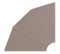 Qnhdfrt Brise-vue pour balcon - 140 x 140 cm - Taupe - Pliable - Polyester - Acier - Forme d'éventail - Réglable manuellement - Résistant aux intempéries