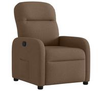 Qnhdfrt Brown Fabric Manual Recliner Chair with Footrest & Side Pocket