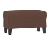 Qnhdfrt Brown Faux Leather Entryway Bench, 70x35x41 cm