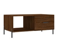 Qnhdfrt Brown Oak Coffee Table with Storage and Iron Legs