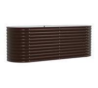Qnhdfrt Brown Steel Raised Garden Bed, 240x80x81 cm