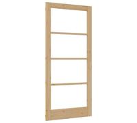 Qnhdfrt Brown Unfinished Solid Pine & Glass Interior Door, 93x202 cm | DIY assembly swing door kit designed for bedroom, kitchen, and living room entryways, measuring 36.6 x 79.5 inches.