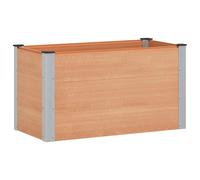 Qnhdfrt Brown WPC and Aluminum Raised Garden Bed, 100x50x54 cm