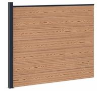 Qnhdfrt Brown WPC Composite Outdoor Privacy Fence Panel 175x146 cm