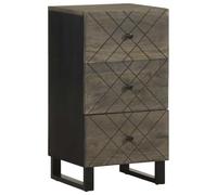 Qnhdfrt Buffet 40 x 33 x 75 cm, commode en bois de manguier massif avec finition noire, petite armoire avec pieds en métal pour salon et couloir, armoire d'appoint au design industriel