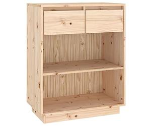 Qnhdfrt Buffet 60 x 34 x 75 cm en pin massif avec tiroirs et compartiments, étagère moderne avec support mural, armoire console robuste pour cuisine, couloir, salon et bureau