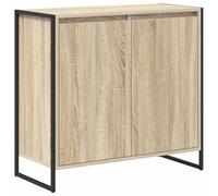 Qnhdfrt Buffet 79 x 36 x 75 cm en bois Sonoma avec 2 portes - Commode industrielle pour salon, chambre à coucher et cuisine