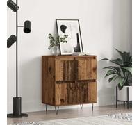 Qnhdfrt Buffet avec portes affleurantes - Marron - 60 x 35 x 70 cm - En bois - Design moderne - Pour salon, cuisine et couloir