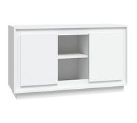 Qnhdfrt Buffet blanc 102 x 35 x 60 cm en bois avec 6 compartiments et portes, design moderne, nettoyage facile et espace de rangement pour salon, couloir, cuisine