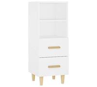Qnhdfrt Buffet Blanc 34,5x34x90 cm en Bois d'Ingénierie - Meuble de Rangement Pratique avec 2 Tiroirs et 2 Étagères - Commode Élégante pour Salon, Salle à Manger et Couloir