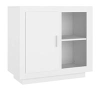 Qnhdfrt Buffet Blanc 80x40x75 cm en Bois d'Ingénierie, Meuble de Rangement Élégant avec 2 Étagères pour Salon et Chambre, Commode Basse Robuste et Cabinet de Rangement Moderne