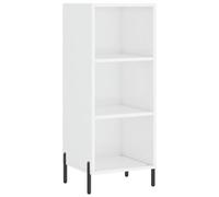 Qnhdfrt Buffet blanc brillant 34,5 x 32,5 x 90 cm - Matériau du bois avec métal stable - Design moderne pour cuisine, salle à manger, couloir, salon