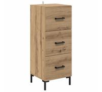 Qnhdfrt Buffet Chêne Artisanal, Commode Salon Rectangulaire en Bois d'Ingénierie, Meuble de Rangement Contemporain avec 3 Tiroirs pour Salle à Manger et Entrée, Petit Buffet Moderne, 34,5x34x90 cm