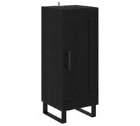 Qnhdfrt Buffet Chêne Noir 34,5x34x90 cm Meuble de Rangement en Bois d'Ingénierie et Fer avec Porte Petit Meuble Bas Industriel Chic pour Salon Salle à Manger et Entrée