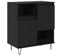 Qnhdfrt Buffet Chêne Noir 60x35x70 cm, Meuble de Rangement en Bois d'Ingénierie avec 2 Portes, Commode Compacte Idéale pour Salon, Salle à Manger, Bureau et Couloir Style Contemporain