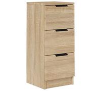 Qnhdfrt Buffet Chêne Sonoma 30x30x70 cm en Bois d'Ingénierie - Meuble de Rangement Compact avec 3 Tiroirs pour Salon Chambre et Couloir Petit Commode Étroite Moderne