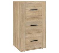 Qnhdfrt Buffet Chêne Sonoma 40x33x70 cm en Bois d'Ingénierie - Petit Meuble de Rangement avec 3 Tiroirs pour Salon, Chambre et Couloir