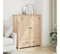 Qnhdfrt Buffet classique en pin massif avec 2 compartiments et tiroir, buffet de salon, style maison de campagne, 83 x 41,5 x 100 cm, design rustique avec plateau supérieur stable