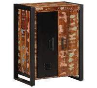 Qnhdfrt Buffet de cuisine en bois massif recyclé 55 x 35 x 70 cm - Multicolore - Meuble vintage avec espace de rangement et fixation murale pour salon, couloir, chambre à coucher