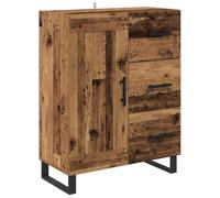 Qnhdfrt Buffet de cuisine moderne en bois recyclé 69,5 x 34 x 90 cm en bois composite et fer, avec tiroir et porte, charge maximale de 60 kg, peu encombrant pour cuisine, couloir et salon