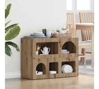 Qnhdfrt Buffet de salon - 80,5 x 35 x 59 cm - En chêne artisanal - Design moderne avec beaucoup d'espace de rangement - Pour salle à manger, couloir, bureau et plus encore