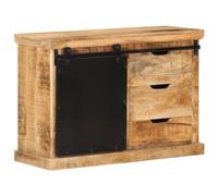 Qnhdfrt Buffet en bois de manguier massif 80 x 30 x 55 cm - Naturel - Armoire d'appoint pour salon, cuisine, couloir