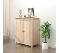 Qnhdfrt Buffet en bois massif de pin non traité, 70 x 35 x 80 cm de large, avec grand espace de rangement, surface stable, pour salon, cuisine, couloir