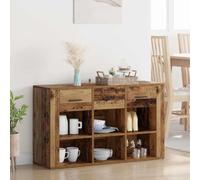 Qnhdfrt Buffet en bois recyclé 100 x 30 x 59,5 cm, capacité de charge 60 kg, rustique, tiroirs à roulement à billes, meuble bas pour salon, couloir, chambre à coucher