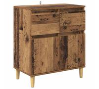 Qnhdfrt Buffet en bois recyclé - 60 x 35 x 70 cm - En bois - Avec tiroir lisse et 2 portes - Design moderne du milieu du siècle - Robuste et facile d'entretien - Pour salon, couloir et chambre à