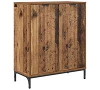 Qnhdfrt Buffet en bois recyclé 69,5 x 33 x 82 cm avec 2 portes à charnières, matériau à base de bois avec pieds en métal, design moderne et robuste, pour couloir, cuisine, salon