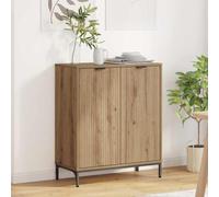 Qnhdfrt Buffet en chêne artisanal - 69,5 x 33 x 82 cm - En bois - Design moderne avec 2 portes et capacité de charge de 60 kg - Stable sur sol inégal - Pour cuisine, salle à manger et salon