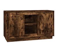 Qnhdfrt Buffet en chêne fumé 102 x 35 x 60 cm - En bois dérivé du bois - Design moderne avec 6 compartiments - Pour salon, cuisine, couloir