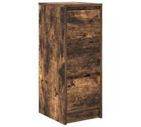Qnhdfrt Buffet en chêne fumé 29,5 x 34 x 76 cm à trois tiroirs avec plateau supérieur robuste - Meuble moderne compact pour cuisine, couloir, chambre à coucher, bureau et plus encore