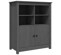 Qnhdfrt Buffet gris 83 x 41,5 x 100 cm en pin massif avec 6 compartiments - Buffet moderne pour cuisine, salon, couloir