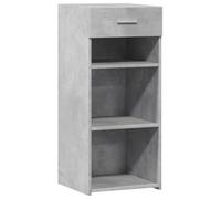 Qnhdfrt Buffet gris béton 40 x 42,5 x 93 cm en matériau dérivé du bois avec tiroir - Meuble compact moderne avec design minimaliste pour cuisine, couloir, salon