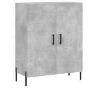 Qnhdfrt Buffet gris béton 69,5 x 34 x 90 cm en matériau à base de bois et métal, design intemporel, armoire de cuisine robuste, commode de couloir ou de salon avec pieds en métal, peu encombrant pour
