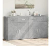 Qnhdfrt Buffet - Gris béton - 79 x 38 x 80 cm - En matériau dérivé du bois - Design moderne avec grand espace de rangement - Pour salon, cuisine, couloir
