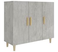 Qnhdfrt Buffet gris béton 90 x 34 x 80 cm en matériau dérivé du bois avec 3 tiroirs, design moderne, miracle de rangement pour salon, couloir, chambre à coucher et cuisine