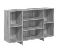 Qnhdfrt Buffet gris sonoma 120 x 30 x 75 cm en matériau dérivé du bois avec 4 étagères design moderne espace de rangement cuisine couloir salon pour salon, couloir, chambre à coucher