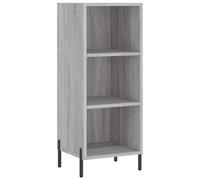 Qnhdfrt Buffet gris Sonoma 34,5 x 32,5 x 90 cm en matériau dérivé du bois avec métal, design moderne et miracle de rangement pour cuisine, couloir, salon