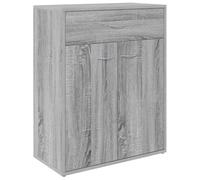 Qnhdfrt Buffet gris Sonoma 60 x 30 x 75 cm en matériau à base de bois avec 2 portes et tiroir, design moderne, corps robuste, espace de rangement pratique pour cuisine, couloir, salon