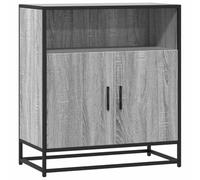 Qnhdfrt Buffet gris Sonoma 68 x 35 x 76 cm - Structure en métal dérivé du bois - Design moderne - Miracle de rangement pour cuisine, couloir, salon, chambre à coucher, bureau