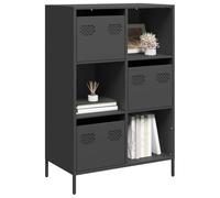 Qnhdfrt Buffet haut - En acier - Noir - 68 x 39 x 103,5 cm - Avec tiroirs et compartiments - Structure robuste - Beaucoup d'espace de rangement pour salon, chambre à coucher, bureau