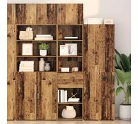 Qnhdfrt Buffet haut en bois recyclé 50 x 42,5 x 185 cm en matériau à base de bois avec tiroirs et compartiments secrets - Buffet moderne pour salon, couloir et bureau