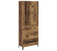 Qnhdfrt Buffet haut en bois recy e 180 cm de haut - Buffet mural pour cuisine, couloir et salon - Matériau en bois avec pieds en métal - Solution de rangement polyvalente